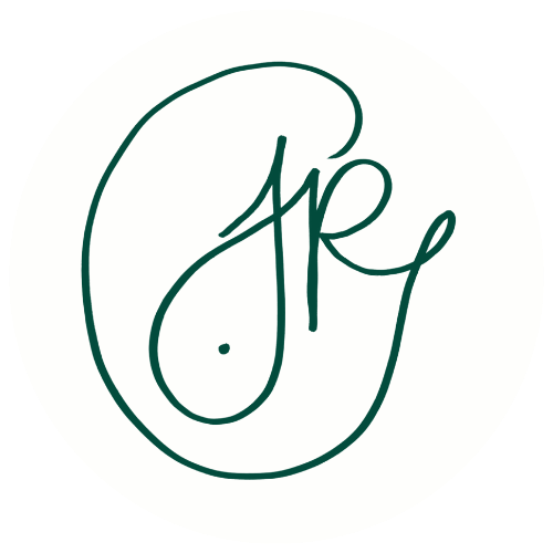 Caoimhe's logo. It consists of a circle with Caoimhe's signature in the center.